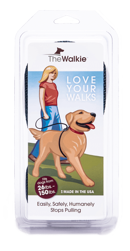 TheWalkie training leash package with dog graphic and 'Love Your Walks' text