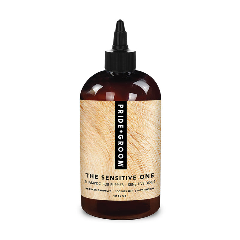 Dog & puppy hypoallergenic shampoo bottle with dropper, dark brown bottle