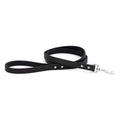 Black waterproof dog leash with metal clip and adjustable grommets
