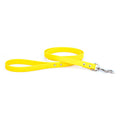 Yellow waterproof dog leash with metal clip and ring hardware