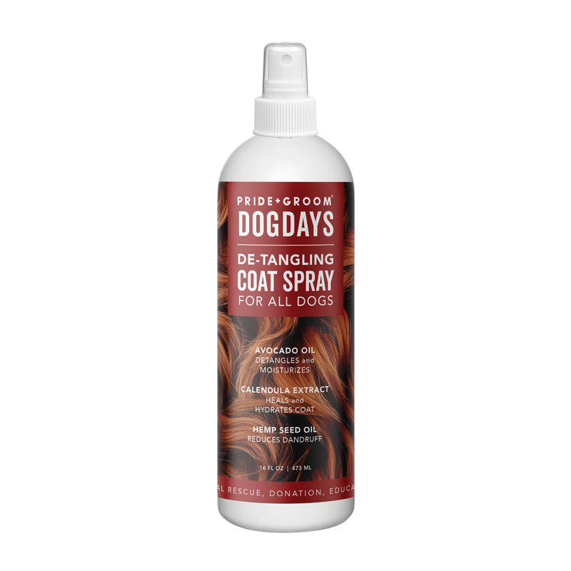 DOGDAYS leave-in detangling coat spray bottle with white pump