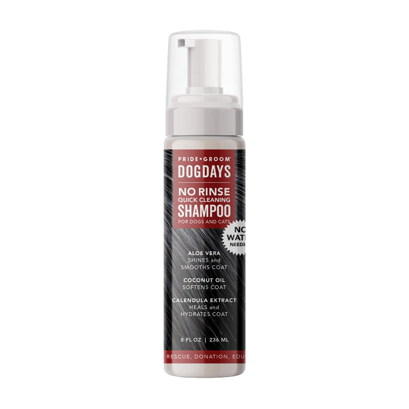 DOGDAYS no-rinse quick cleansing shampoo bottle for dogs and cats, foaming spray