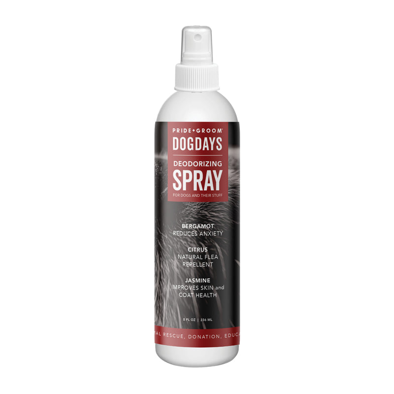 DOGDAYS deodorizing spray bottle with pump, bergamot and jasmine scent notes