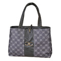 Noir signature-pattern dog carrier tote with top handles, front panel and zipper pocket