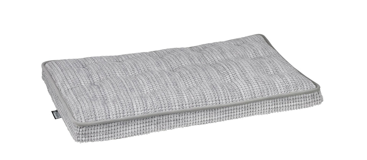 Glacier Luxury Crate Mattress, light gray textured cushion with fold-over cover