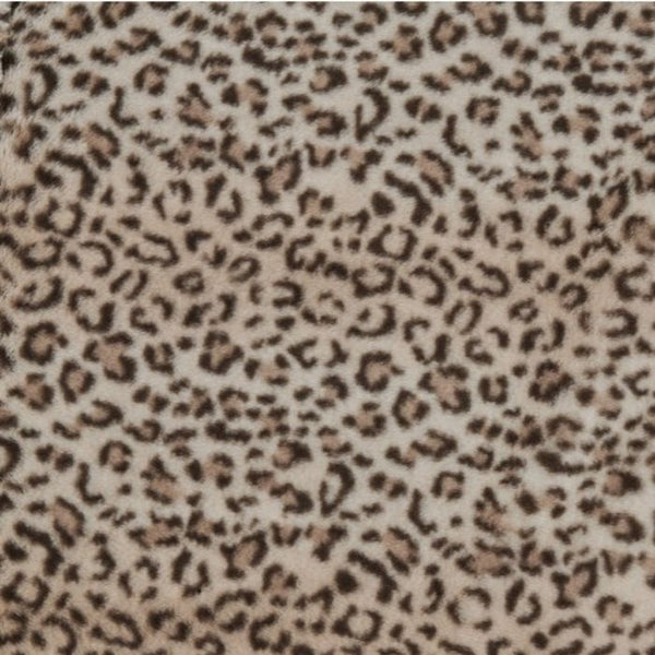 Reversible faux fur dog blanket, leopard print faux fur close-up