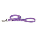 Lilac waterproof dog leash with metal swivel clasp and D-ring handle loop