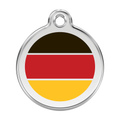Stainless steel dog ID tag with German flag enamel design and hanging hole