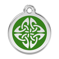 Red Dingo dog ID tag with green enamel tribal arrows emblem