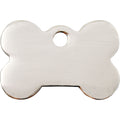 Red Dingo stainless steel dog tag, flat bone shape with attachment hole