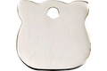 Stainless steel cat head-shaped pet ID tag with round top hole