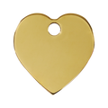 Red Dingo brass heart-shaped dog ID tag with round hole