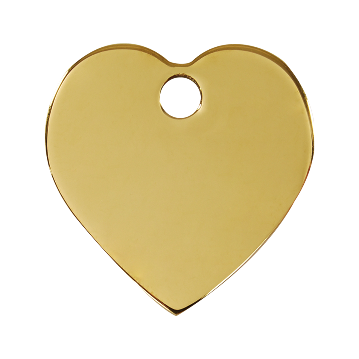 Red Dingo brass heart-shaped dog ID tag with round hole