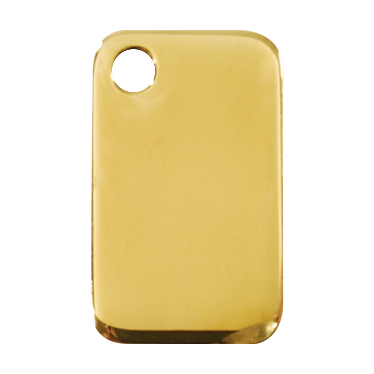 Red Dingo brass rectangle dog ID tag with round corner hole