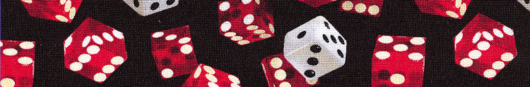 Close-up fabric of black-and-red dice pattern dog collar