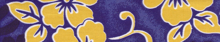 Navy and yellow floral fabric close-up for dog collar