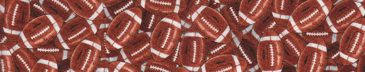 Brown football-print dog collar fabric with textured laces pattern