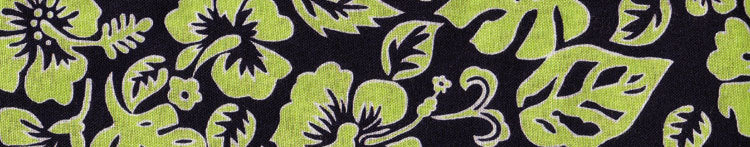 Blue green floral fabric panel with dark leaf and flower print for dog collar