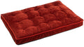 Cherry Bones luxury crate mattress, plush tufted red fabric with padded edges