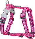 Red Dingo reflective bones dog harness, hot pink with adjustable buckles and straps