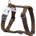 Red Dingo classic dog harness in brown with gray buckles and adjustable straps
