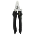 Andis pet nail clippers with black handles and silver safety guard blade