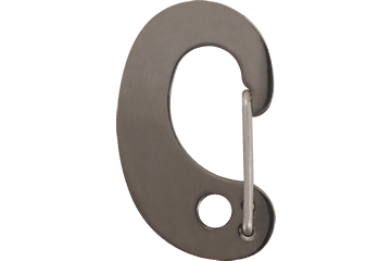 Charcoal stainless steel dog tag clip with swivel ring and snap pin