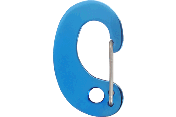 Blue stainless steel dog tag clip with swivel ring and snap pin