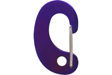 Purple stainless steel dog tag clip with swivel ring and snap pin