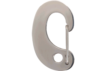 Silver stainless steel dog tag clip with swivel ring and snap pin