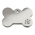 Red Dingo stainless steel bone dog tag with clear zirconia flower and hole