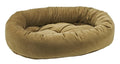 Toffee donut dog bed with plush cushioned bolster and inner pad