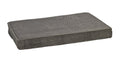 Isotonic memory foam dog mattress in pewter gray fabric with raised bolster edges