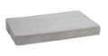 Silver-gray memory foam dog mattress cushion with low raised bolsters