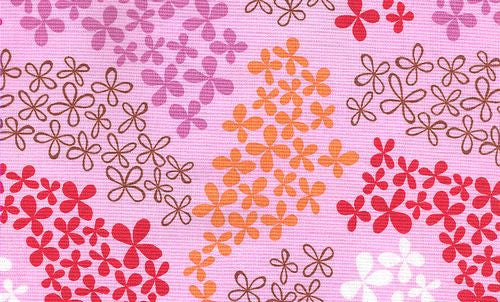 Pink floral fabric panel for dog collar with multicolor flower pattern
