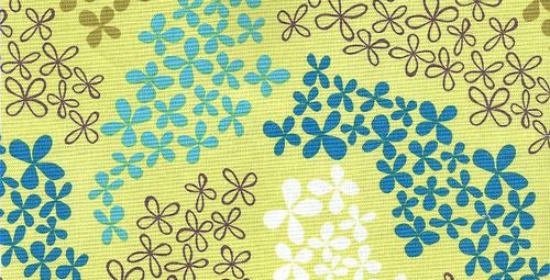 Blue and green floral fabric pattern for dog collar