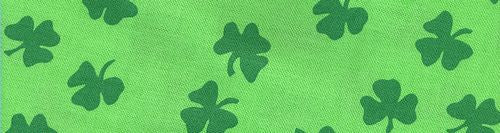 Light green fabric with dark green shamrock pattern
