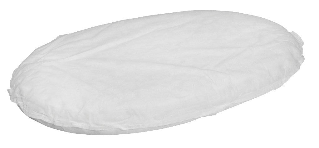 Orthopedic dog bed foam insert with white oval cushion cover